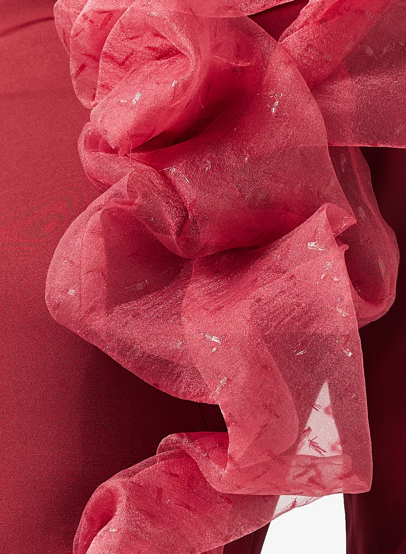 Namshi x  Column Dress With Statement Ruffle for Women | Best Price UAE